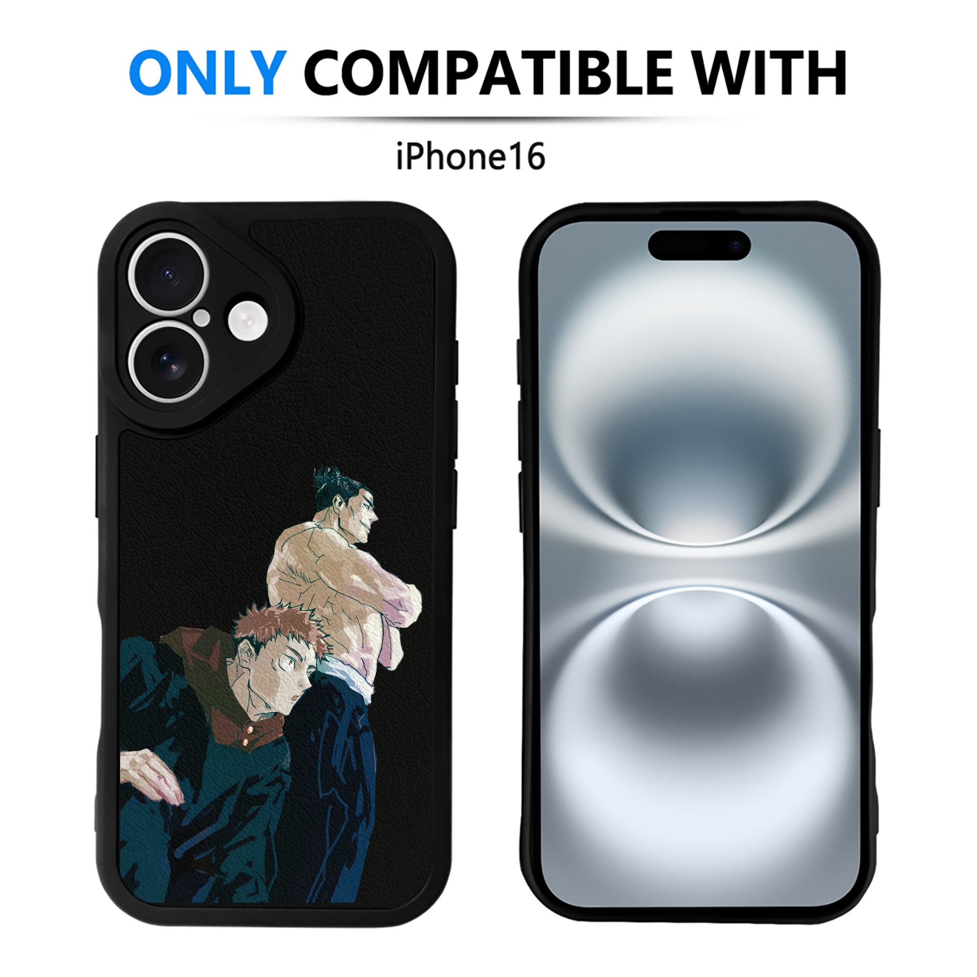 （画像用） 呪術廻戦 Jujutsu Kaisen 【iPhone 16シリーズ対応】シリコンスマホケース（レザー調） 材質：シリコン
